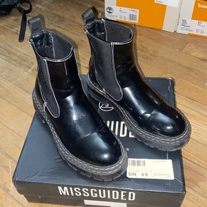Black Sole Stitch Chelsea Boots Missguided
